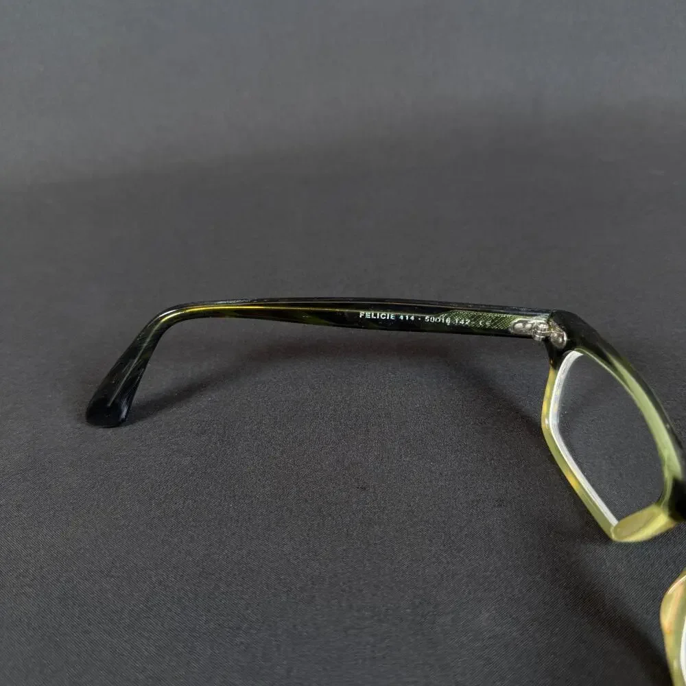 Jean Lafont Felicie 414 50-16 142 Green Tortoise Eyeglass Paris Only Frame